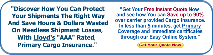 Cargo Insurance - Save up to 90%